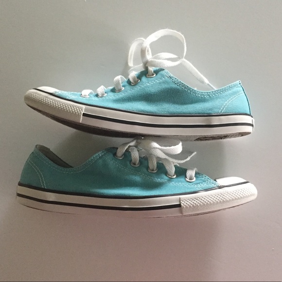 AquaTeal Converse All Star Low Top Canvas Sneakers - Size 6 - Picture 3 of 8